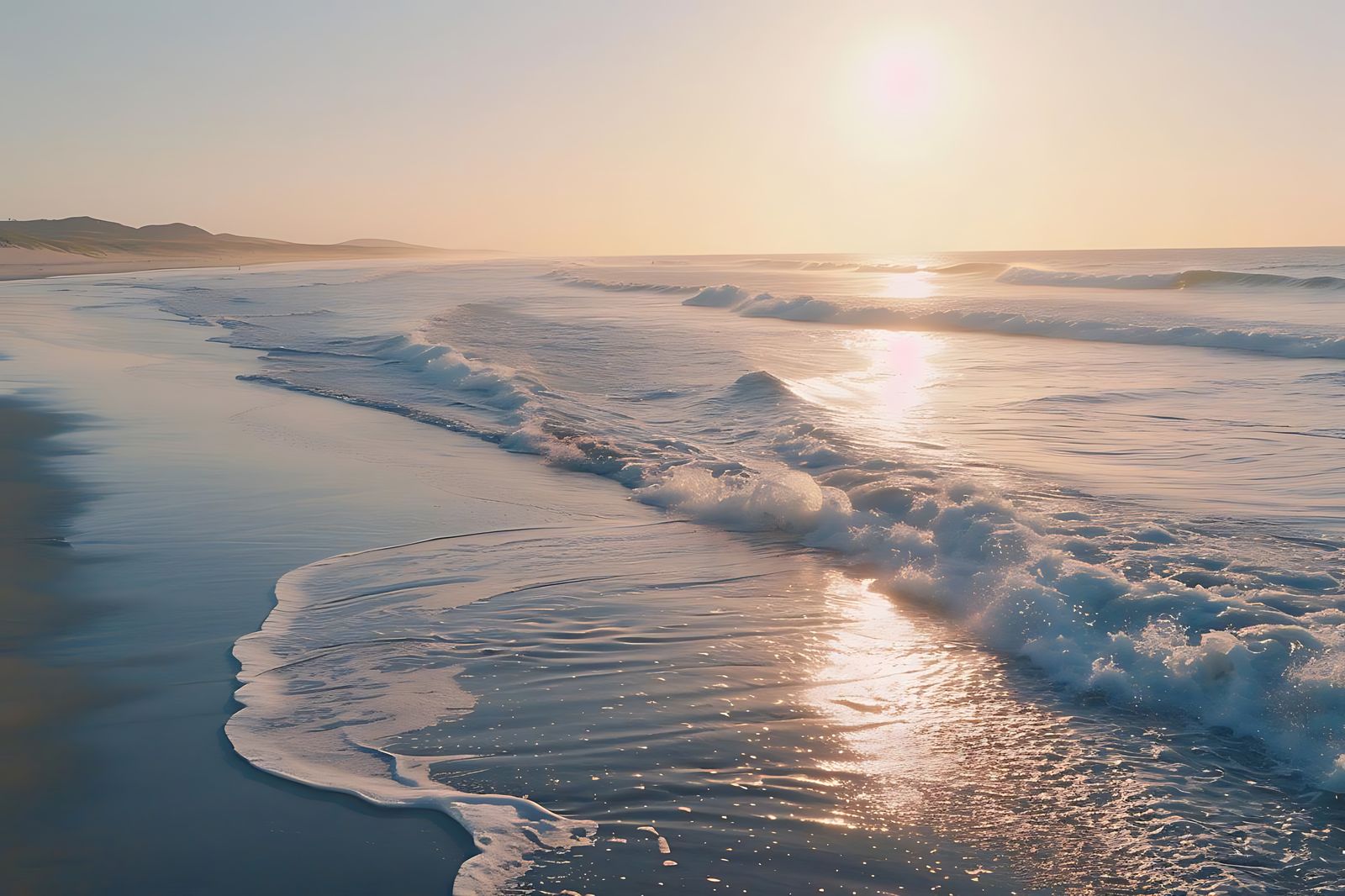 Sunrise ocean waves